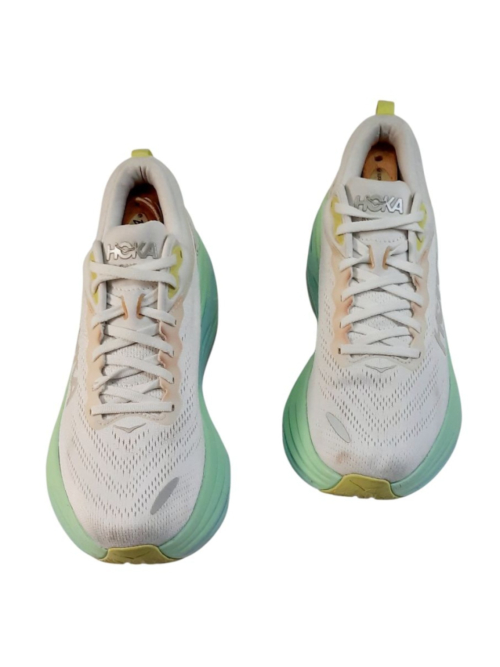 Hoka One One Bondi 8 Running Shoe Blanc De Blanc Sunlit Ocean Women’s Sz 10.5 B - Picture 3 of 6